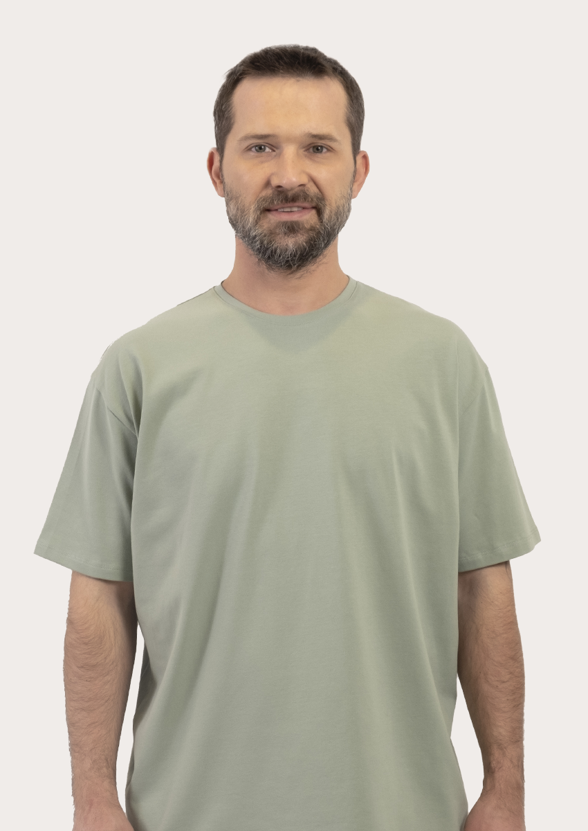 Yesil Oversize Erkek T-Shirt