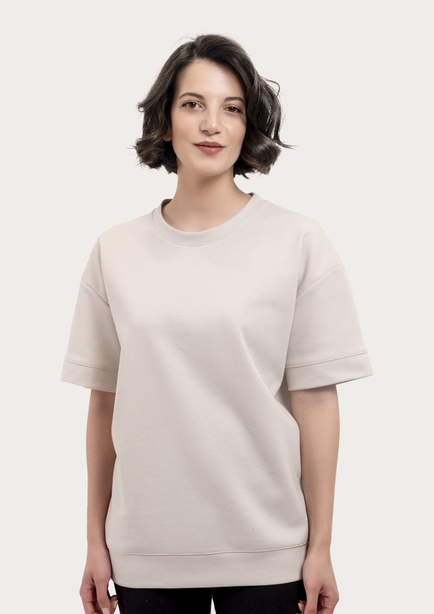 Bej Oversize Unisex T-shirt