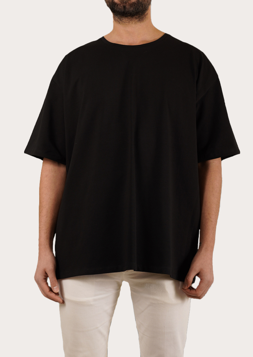 Siyah Oversize Erkek T-Shirt 