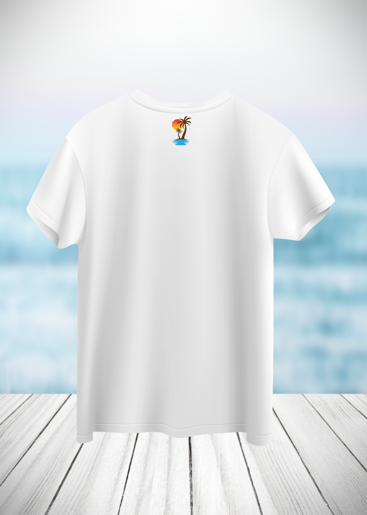  Crea-tshirt ‘Palm tree  ’ Ense baskılı Bisiklet Yaka Beyaz  T-shirt